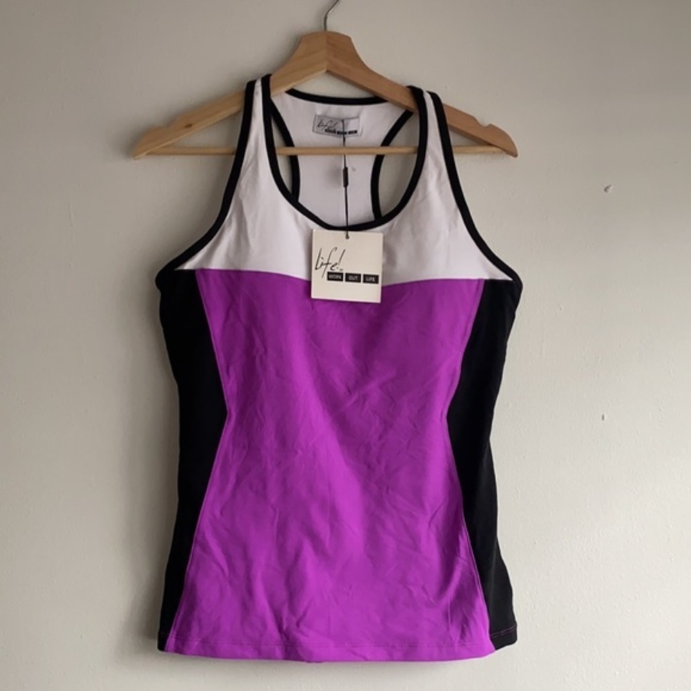 Women's Purple and White Tank Top